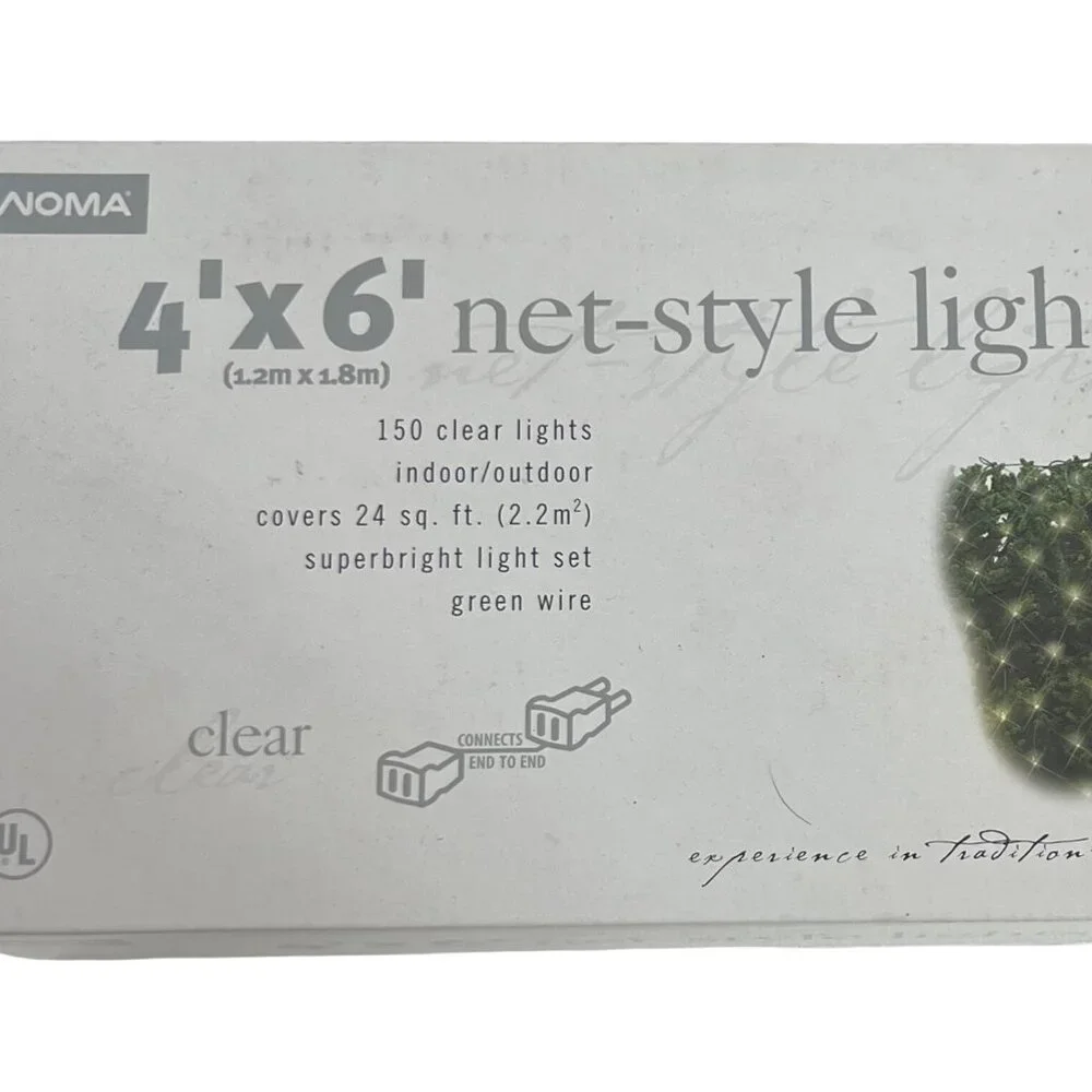 Noma 4X6 Net-Style‎ Lights 150 Clear Indoor/Outdoor Green Wire